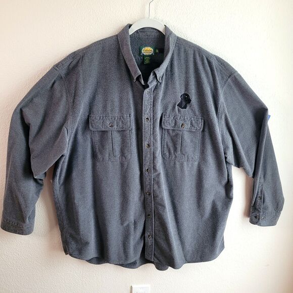 Cabela's Button Shirt Embroidered Labrador Heavy Cotton Soft Outdoor 3XL Tall - Picture 1 of 13